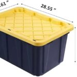 HDX Tough Polypropylene Plastic 27 Gal. Storage Tote in Black (5-Pack)