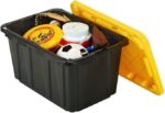 HDX Tough Polypropylene Plastic 27 Gal. Storage Tote in Black (5-Pack) - Image 5