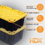 HDX Tough Polypropylene Plastic 27 Gal. Storage Tote in Black (5-Pack) - Image 2